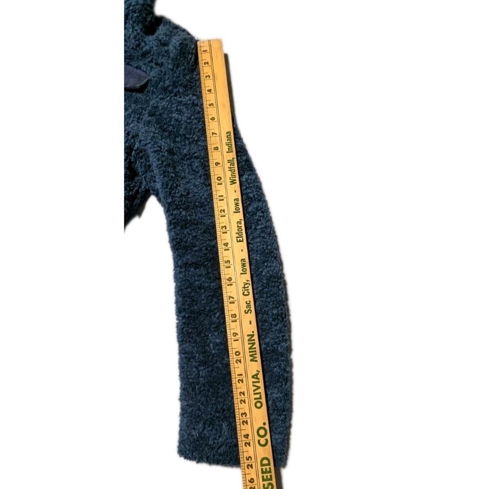 Pendleton Sherpa Fleece Jacket Women M Blue Plaid Accent Full Zip Mock Neck - Picture 15 of 15